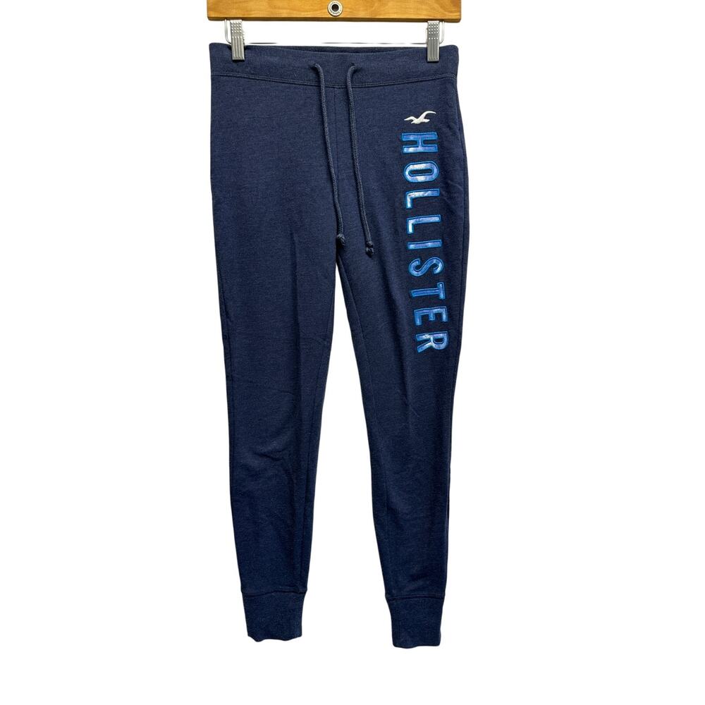 Hollister Women Blue Jogger Yoga Drawstring Pants Small Spell‎ Out